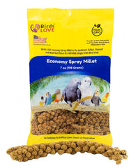 Birds LOVE millet en pulvérisation sans tiges, dégustation 100% comestible.