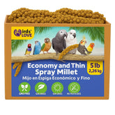 Birds LOVE millet en spray 5 lb: friandise naturelle pour calopsittes et autres oiseaux