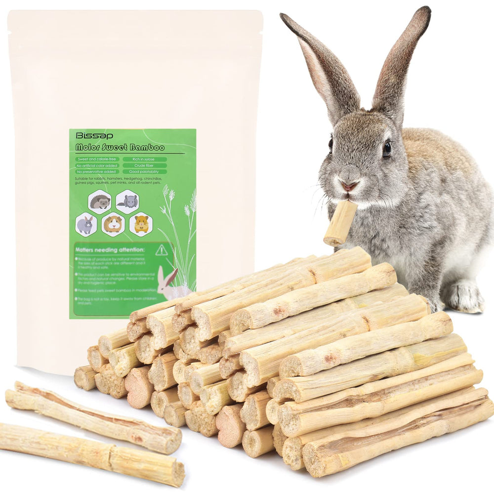 Bissap batonnet a mcher en bambou pour petits animaux, soutient le grignotage naturel.