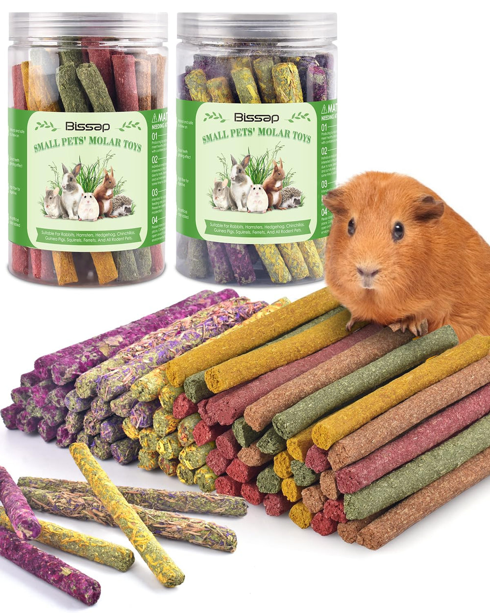 Bissap bâtonnets à mâcher pour lapins – ensemble varié et naturel.