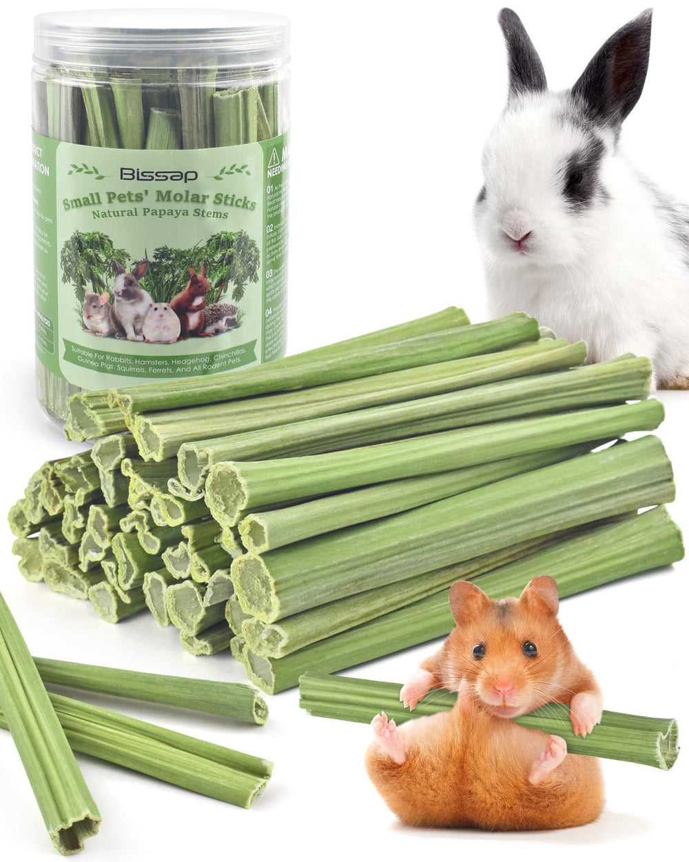 Bissap bâtonnets-papaye-naturels: croquant et sain pour petits animaux.