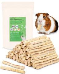Bissap bâtons en bambou sucré pour lapins; texture naturelle pour une mastication bénéfique.