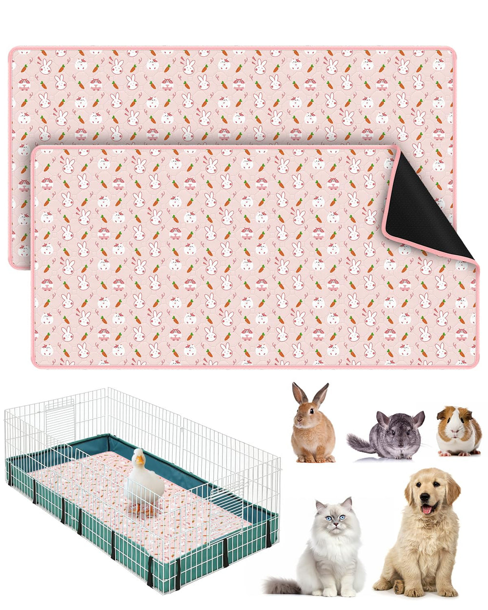Drap Bissap pour cage cochon-d-inde 120x60, absorption efficace.
