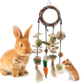 Jouet suspendu Bissap: couronne de vigne pour divertir les lapins