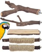 Perches Bissap en bois naturel pour cage, favorise l'exercice et le confort des pattes.