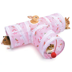 Tunnel Bissap pour lapin de 9,8 po, pliable, espace intérieur sûr et ludique.