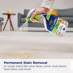 Utilisation sur tapis et meubles avec Bissell Pet Pro pour un nettoyage en profondeur.