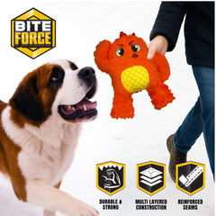 Jouet Bite Force grande taille, peluche orange parfaite pour jeux actifs et câlins.