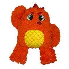 Jouet Bite Force pour chien, peluche orange monstre, résistant au mordilage agressif.