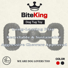 Jouet BiteKing pour traction, conçu pour les gros chiens, durable et sûr.