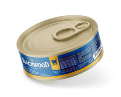 Chat Blackwood - pâté poulet-pumpkin-pois, équilibre nutritionnel sans céréales ni additifs.