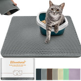 Blissstorm Tapis Litière Chat Double Couche Nid dAbeilles retient les grains.