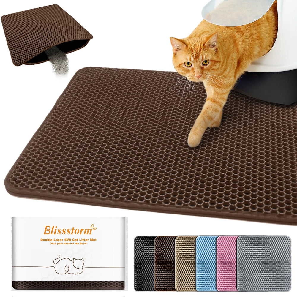 BlissStorm Tapis Litière double couche : récupère les grains et protège les sols.