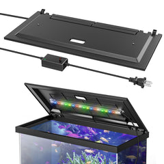 Capot Blosail avec LED pour éclairer l’aquarium et limiter les éclaboussures.