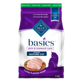 Blue Buffalo Basics chat mature sac-5-lb : emballage clair et pratique.