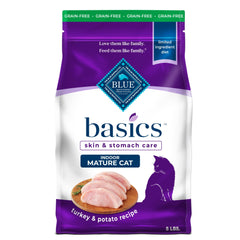 Blue Buffalo Basics chat mature sac-5-lb : emballage clair et pratique.