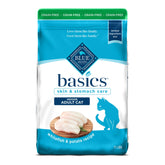 Blue Buffalo Basics: emballage et etiquettes montrant les ingrédients clés.