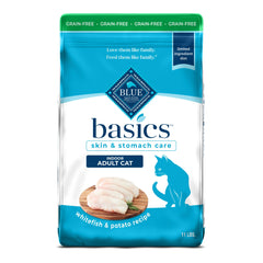 Blue Buffalo Basics: emballage et etiquettes montrant les ingrédients clés.