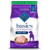 Blue Buffalo Basics premier ingre9dient dinde, proteine cle9e pour chiens adultes.