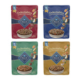 Blue Buffalo Delectables Toppers poulet: bouchées tendres et légumes, parfaites sur croquettes.
