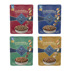 Blue Buffalo Delectables Toppers poulet: bouchées tendres et légumes, parfaites sur croquettes.