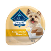 Blue Buffalo Delights pate-dinde-premier-ingrédient, texture onctueuse adaptée aux petits chiens.