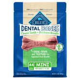 Blue Buffalo Dental Bones Mini, emballage 12oz, friandise naturelle pour chiens petits, pratique au quotidien.