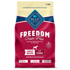 Blue Buffalo Freedom: croquettes de boeuf pour chien, sac de 4 lb, choix pratique