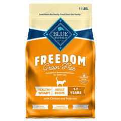 Blue Buffalo Freedom présente le poulet réel comme premier ingrédient pour une alimentation équilibrée.