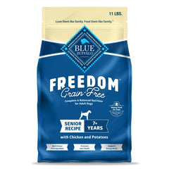 Blue Buffalo Freedom Senior: poulet premier ingrédient pour une nutrition savoureuse.