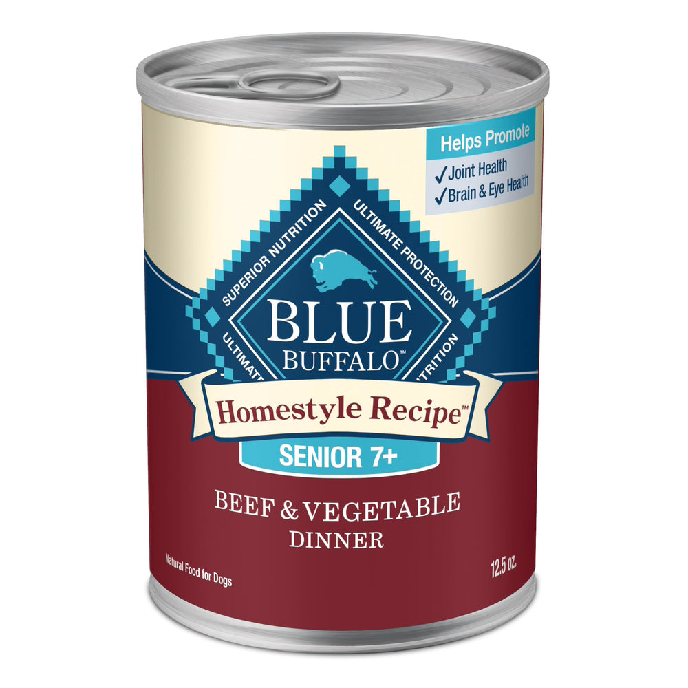 Blue Buffalo Homestyle Senior boeuf légumes en conserve, repas complet potentiel pour chien âgé