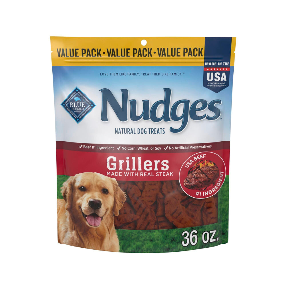 Blue Buffalo Nudges Grillers au boeuf réel, premier ingrédient, goût naturel pour chiens.