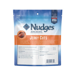 Blue Buffalo Nudges Jerky Cuts canard, premier ingrédient canard, goût savoureux pour chiens actifs.