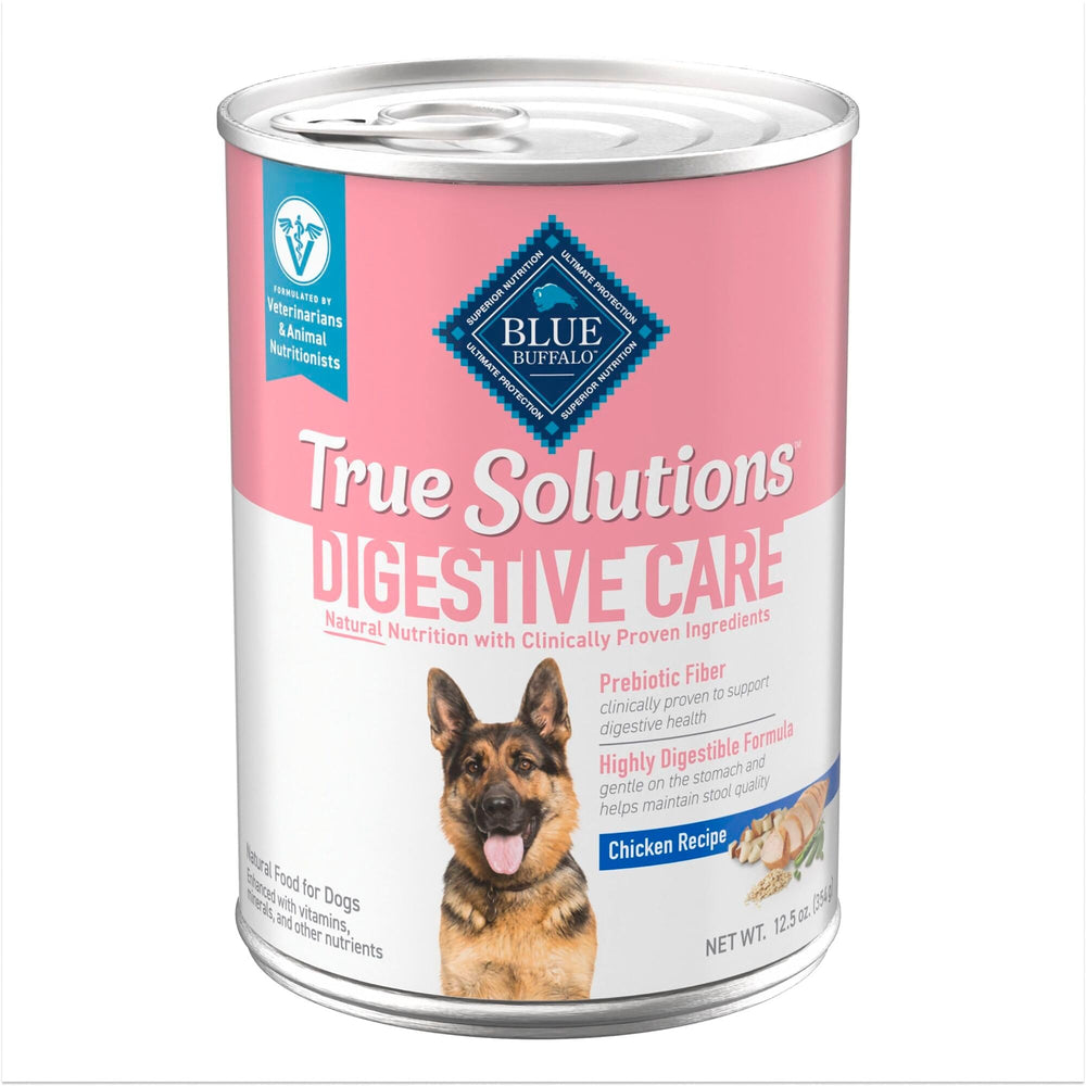 Blue Buffalo Solutions Digestif premier ingrédient poulet, saveur appréciée par les chiens.