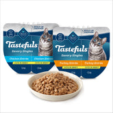 Blue Buffalo Tastefuls, coupes en gravy poulet, goût savoureux pour chats gourmands.