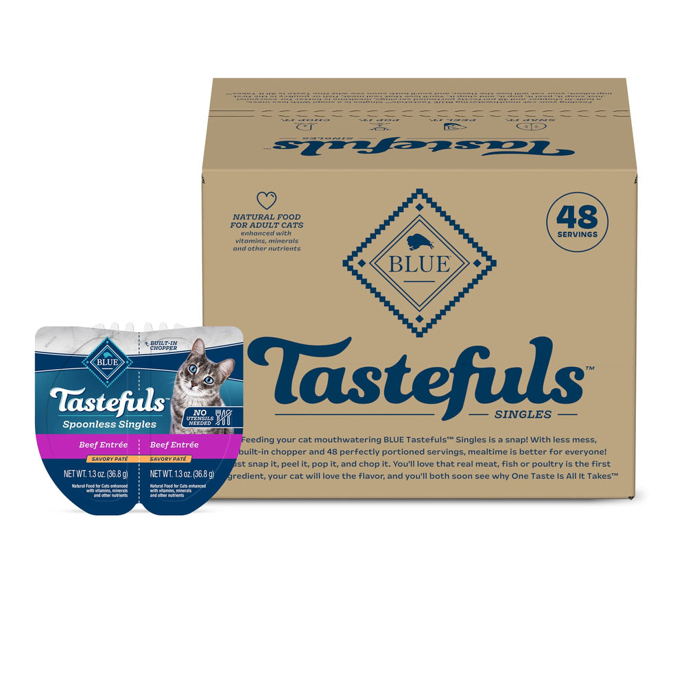 Blue Buffalo Tastefuls Pâté pour chat, portions de 74 g faciles à servir.