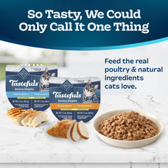 Blue Buffalo Tastefuls, portions poulet faciles à servir sans ustensiles.