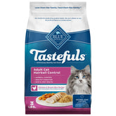 Blue Buffalo Tastefuls, croquettes poulet et riz brun, pour chats adultes.