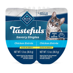 Blue Buffalo Tastefuls Savory Singles poulet en sauce dans une coupe pratique.