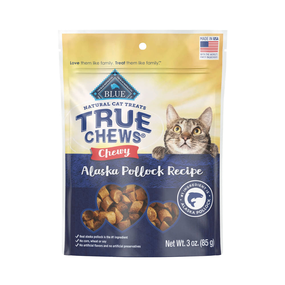 Blue Buffalo True Chews – hareng d'Alaska, premier ingrédient, récompense naturelle pour chat.