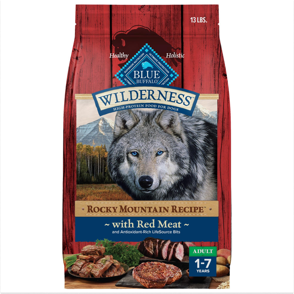 Blue Buffalo Wilderness : boeuf premier ingrédient, croquettes protéinées pour chiens adultes.