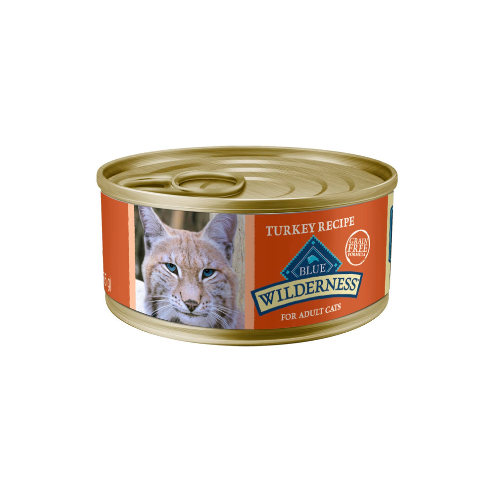 Blue Buffalo Wilderness dinde pâté: boîte ouverte montrant texture appétissante.