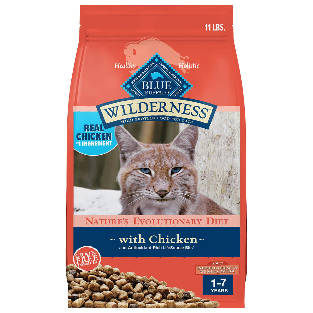 Blue Buffalo Wilderness: poulet entier en premier ingrédient, saveur riche et naturelle.