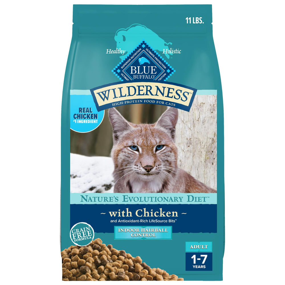 Blue Buffalo Wilderness poulet en premier ingrédient dans des croquettes pour chats adultes