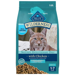 Blue Buffalo Wilderness poulet sac 5 lb, protéines de qualité pour chats d interieur
