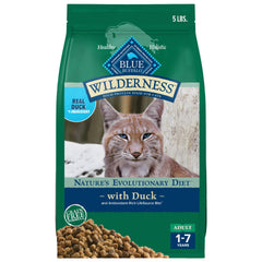 Blue Buffalo Wilderness premier ingrédient canard dans les croquettes riches en protéines.