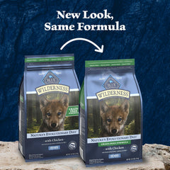 Formule sans céréales Blue Wilderness adaptée aux chiots sensibles.