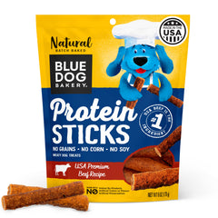 Blue Dog Bakery batonnets proteine boeuf seche - collations riches en proteines pour chiens actifs