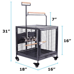 Blue Donuts cage voyage poignee retractable: transport sûr et pratique.