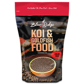 Blue Ridge Koi Food – granulés flottants pour couleur et croissance des koi.